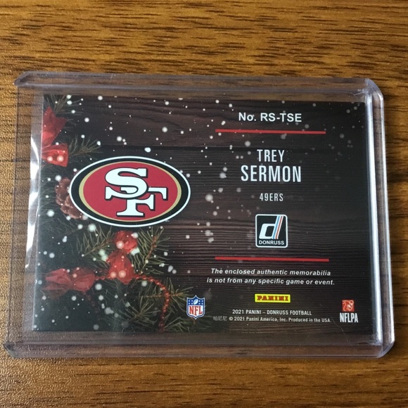 NFL Trey Sermon Jr. Donruss Rookie Sweaters RC - Picture 2 of 2